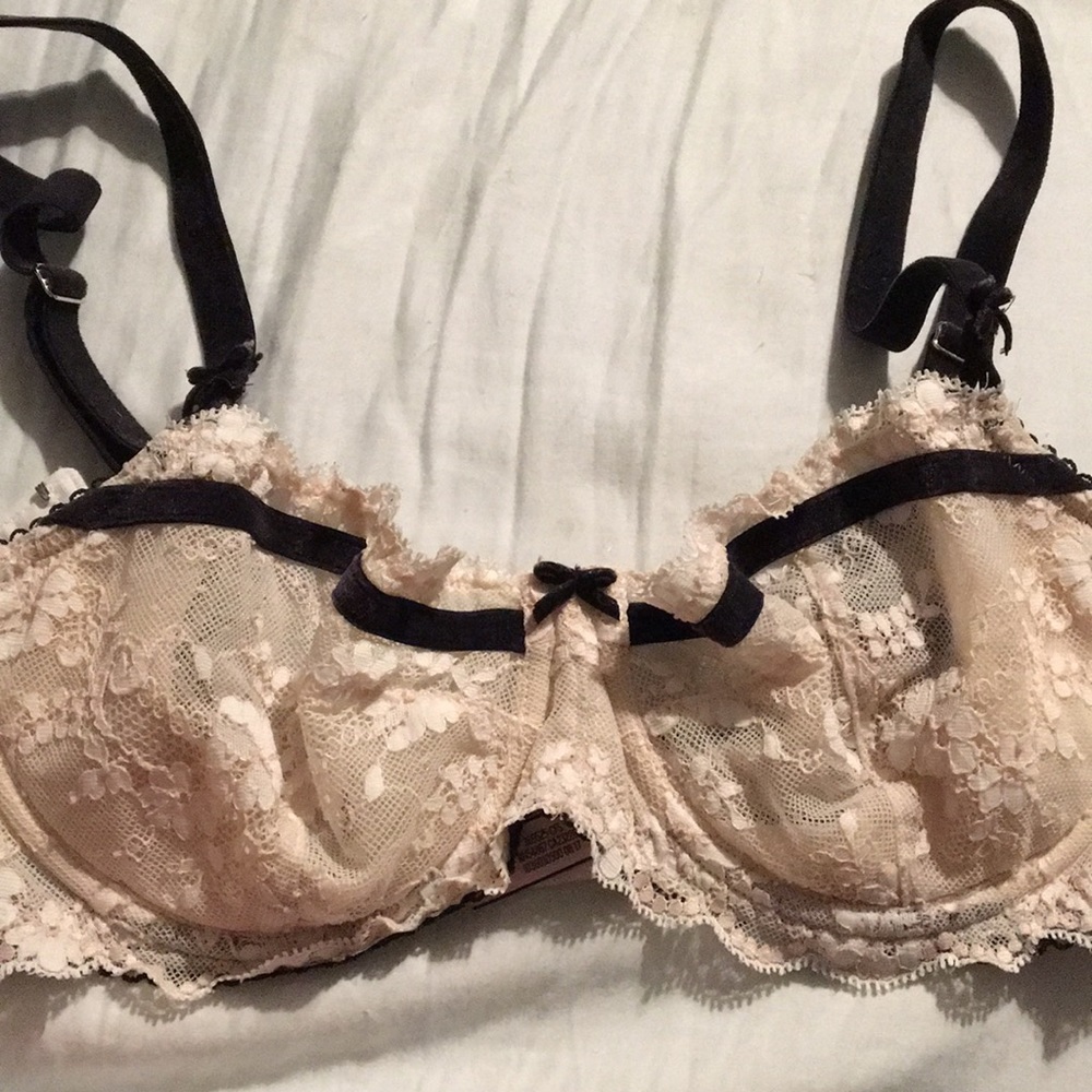 White and cream colored bra